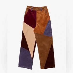 Kona and Tam colorblock Patchwork corduroy Pants